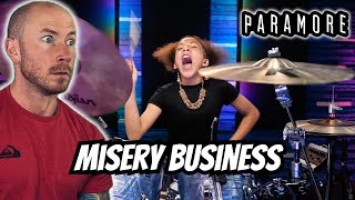 Drummer Reacts To  Misery Business  Paramore  Drumeo Performance  Drum Cover  Nandi Bushell [upl. by Celesta187]