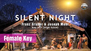 Silent Night  Karaoke  Female Key F [upl. by Mongeau740]