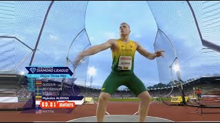 Mykolas Alekna Lithuania discus 6981 meters Stockholm 20220630 [upl. by Ahseram]