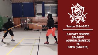 Bayonet fencing sparring Quentin Batesta vs David Batesta HEMA AMHE [upl. by Srevart]