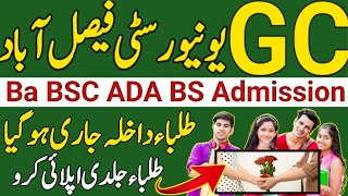 GCUF Admission 2024 Apply Online NowGC University Faisalabad Ba BSC BS Admission 2024Admission Fee [upl. by Eanerb]