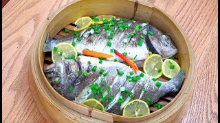 Steamed Fish  How To Steam Fish  Whole Fish Recipes  Sea Bream  Youtube  Lemongrass Fish [upl. by Onateyac]