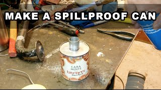 How to make a spillproof can for cutting oil  Soldering [upl. by Otreblon]