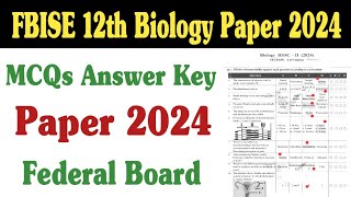 class 12 biology paper 2024 federal board  class 12 biology mcq 2024  biology mcqs  fazal academy [upl. by Chavaree520]