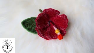 NEEDLE FELTING Flower Tutorial Hibiscus [upl. by Ody883]