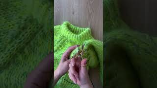 How to knit a sleeve onto the body knitstagram handmade knittingpattern knitting knittinglove [upl. by Pope]