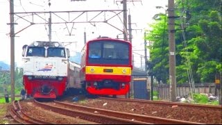 Commuter Line JR205 Jakarta Bekasi Papasan KA Cirebon Ekspress [upl. by Nnylirehs]