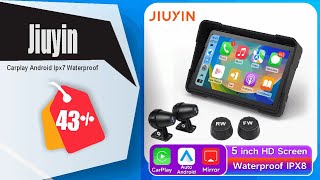 Jiuyin 5Inch Motorcycle Navigation Gps Hd Dual Video Recording Smart Wireless Apple Carplay Android [upl. by Attenborough799]