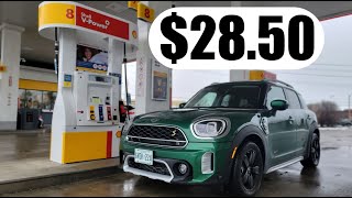 2022 MINI Countryman SE PHEV  Fuel Economy Review  Fill Up Costs [upl. by Jessey332]