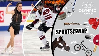 Figure Skating vs Ice Hockey  Who Will be Best at the Other Sport  Sports Swap Challenge [upl. by Nozicka]