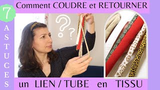 Comment coudre et retourner un lientube en tissu bretelles fines passants de ceinture 7 Astuces [upl. by Hemetaf]