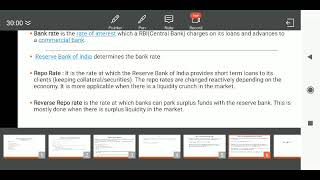 SBI BANK PO RBI CRR SLR BANK RATE REPO RATE AND REVERSE REPO RATE explained [upl. by Tebazile237]