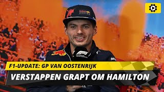 F1update Verstappen grapt over sneer van Hamilton waarom is Red Bull meestal sterk in Oostenrijk [upl. by Sadoc]