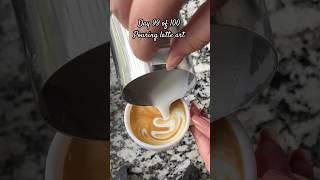 Rosetta latte art attempt ☕️🤍 latte latteart rosetta coffee 100dayschallenge learning [upl. by Aihsek]