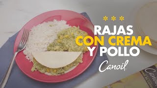 Rajas con crema y pollo [upl. by Sadnac]