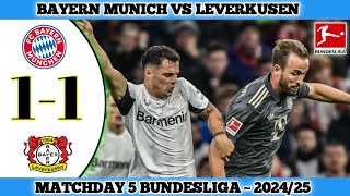 BAYERN MUNICH 1 VS 1 LEVERKUSEN  Matchday 5 Bundesliga 202425 [upl. by Ailemor]