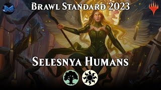 🟢⚪ Brawl the Opposition with Selesnya Humans  Brawl Standard 2023 MTG Arena [upl. by Kciremed]