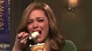 Emma Stone Eating Ice Cream Crying  Reaction  9GAG it [upl. by Eyatnod]