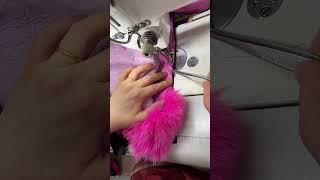 Fur coat in production winterfashion sewing fur realfur fauxfur wholesale production factory [upl. by Rudelson]