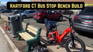 Ct Urbanists Bus Stop Bench Build March 26 2023 [upl. by Enymsaj]