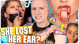 DIY Helix Piercing Ends In DISASTER  New TikTok Piercing Fails 15  Roly [upl. by Hirz]