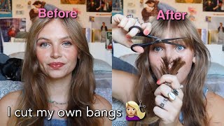 How I cut my BANGS  LAYERS [upl. by Fredkin]