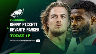 Kenny Pickett amp DeVante Parker Eagles introductory press conference  Today at 1pm [upl. by Asirram]