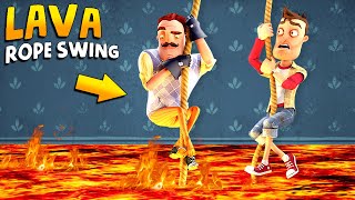 SWINGING OVER THE LAVA FLOOD New Items  Hello Neighbor Gameplay Mods [upl. by Selena]