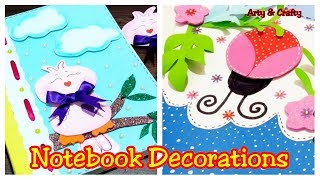 DIY 2 Notebook Cover Decoration  Book Cover Decoration Ideas  Project File Cover Design For School [upl. by Berna]