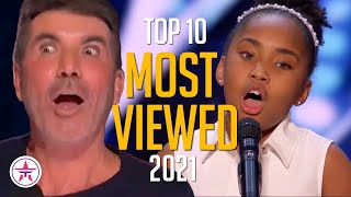 Top 10 MOST VIEWED Auditions on Americas Got Talent 2021 [upl. by Aelahs]