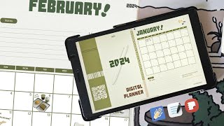 Free 2024 digital planner for tablets ⋆ ˚｡⋆୨୧˚  Start the year productively ☁️🌱‎♡‧₊˚ [upl. by Obadias781]