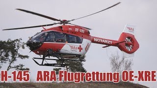 4K Servus Austria  H145 ARA Flugrettung OEXRE   FKB [upl. by Elahcar]