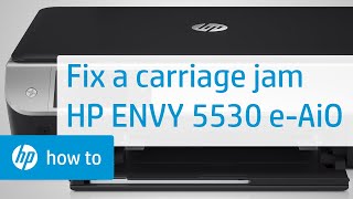 Fixing a Carriage Jam  HP ENVY 5530 eAllinOne Printer  HP [upl. by Cordeelia]