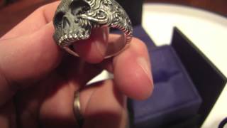 David Yurman Wave Skull Sterling Silver Ring with Black Diamonds [upl. by Woolcott]