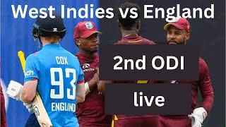 West Indies vs England Live  2nd ODI  WI vs ENG Live  Scores amp Commentary cricketlive [upl. by Nicolas]