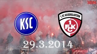 Karlsruher SC 22 1 FC Kaiserslautern  2932014  Polizei Pyro und das Spiel [upl. by Riatsila]