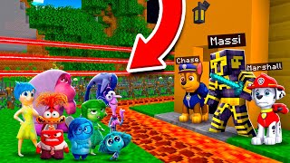 PAW PATROL ME AYUDA A DEFENDER MI CASA DE APOCALIPSIS DE INTENSAMENTE 2 EN MINECRAFT 😱 [upl. by Orlov]