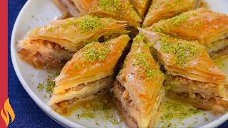 Kolay Ev Baklavası 😍 Tek Seferde 10 Kat Açılan Baklava Tarifi 👌🏻 [upl. by Clio]