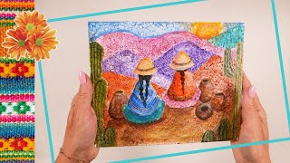 🌻Como Imitar Mosaiquismo con🐣 CÁSCARA de HUEVO Paisaje Norteño [upl. by Bee]