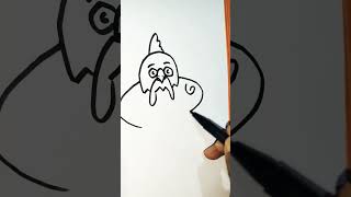 How to draw a rooster drawing from word OMG 🐓 🐔 cute chicken drawing tutorial for kids step by step [upl. by Nivlam]