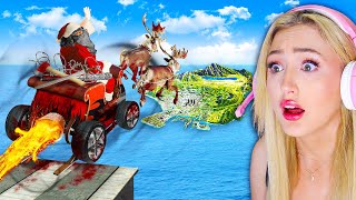 Jumping EVIL SANTA Cars Across ENTIRE MAP In GTA 5 [upl. by Let]