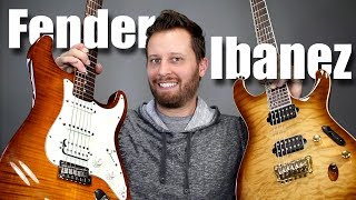 FENDER HSS STRAT vs IBANEZ PRESTIGE  Guitar Tone Comparison [upl. by Ixel586]