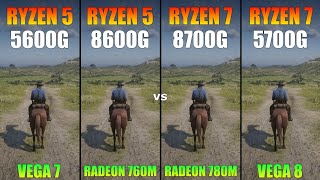 Ryzen 5 5600G vs Ryzen 5 8600G vs Ryzen 7 8700G vs Ryzen 7 5700G  Tested in 6 Games [upl. by Aidnyl45]