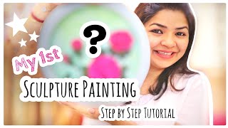 My First Sculpture Painting 🤩  Sculpture Painting tutorial for Beginners sculptureart [upl. by Turnheim5]