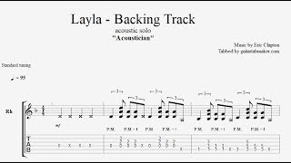 Acoustician  Layla solo  guitar backing track  acoustic rhythm guitar chords [upl. by Nemajneb394]