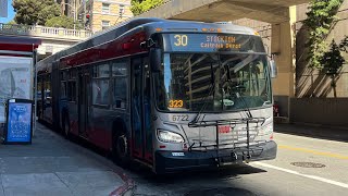 ⁴ᴷ⁶⁰ Broadway Tunnel  SF MUNI 2015 New Flyer XDE60 6722 on 30 Stockton [upl. by Fleece]