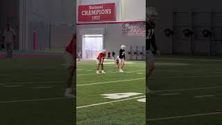 Ohio State running backs take handoffs quarterbacks drop from under center at spring practice [upl. by Nylikcaj168]