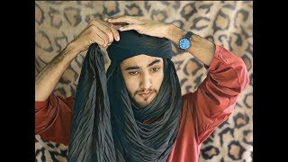 How to Tie Turban Like Jaffar  Theif of Bagdad  Mens headwearing Tutorial  Amaan Ullah [upl. by Nekcerb]