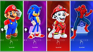 Super Mario 🆚 Sonic 🆚 Paw Patrol 🆚 Spiderman 🆚 Who Will Win [upl. by Secnirp]