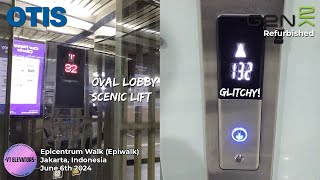 GLITCHY Refurbished OTIS Gen2 MRL Scenic Lift  Epicentrum Walk Epiwalk Jakarta Oval Lobby [upl. by Ferneau]